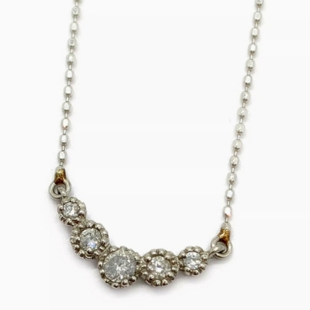 Necklace   Diamond 0.12ct Platinum